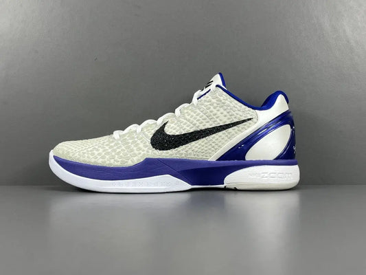Nike Kobe 6 Concord basketball shoes white and purple sleek performance design