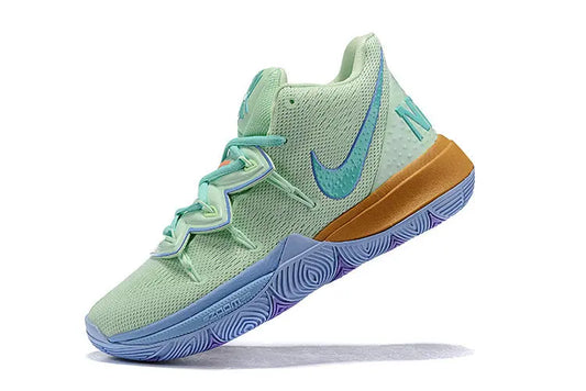 Nike Kyrie 5 x SpongeBob Squidward basketball shoes – teal low-top sneakers with Zoom Air cushioning and character-inspired design