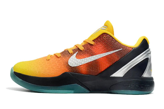 Nike Kobe 6 ASG Orange County Sunset sneakers with vibrant gradient colors and low-top silhouette.