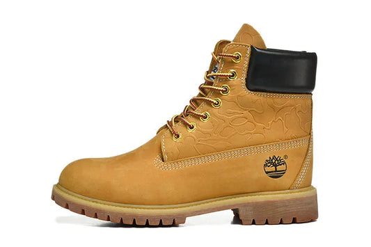 Timberland 6 inch BAPE UNDEFEATED collaboration leather boot limited edition street style