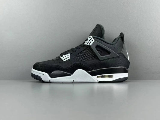 Air Jordan 4 Black Canvas black white sneakers premium men's shoes