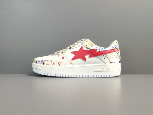 BAPE STA LOW sneakers paint beige streetwear casual premium stylish shoes