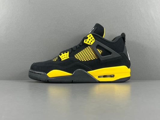 Jordan 4 Thunder black yellow premium limited edition retro basketball sneakers men’s