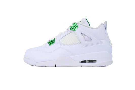 Jordan 4 Metallic Green green white leather retro sneakers unisex premium