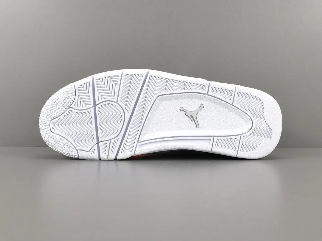 Jordan 4 Pure Money white metallic silver leather retro sneakers unisex premium