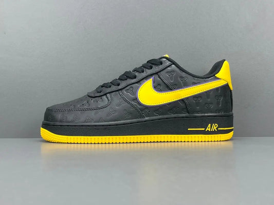 Nike Air Force 1 Kobe Bryant Lakers Away purple and gold leather sneakers