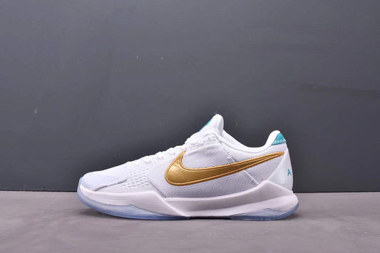 Nike Kobe 5 x Undefeated What If basketball shoes in clean white colorway