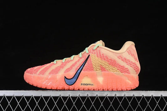 nike ja 3 x daybreak basketball shoes side view with clean sunrise inspired colorway