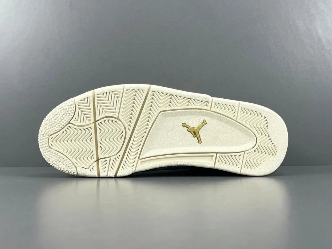 Air Jordan 4 Metallic Gold sneakers side view luxury retro basketball shoes
