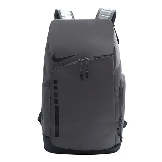 Nike Hoops Elite Pro Backpack Grey on Grey front view