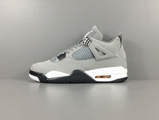 Jordan 4 Cool Grey grey white leather retro sneakers unisex premium