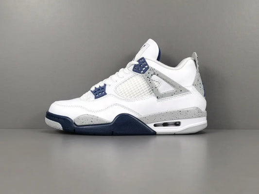 Jordan 4 Midnight Navy navy white leather retro sneakers unisex premium