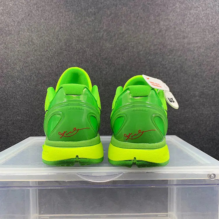 Nike Kobe 6 Protro Grinch basketball shoes green and red holiday-inspired design