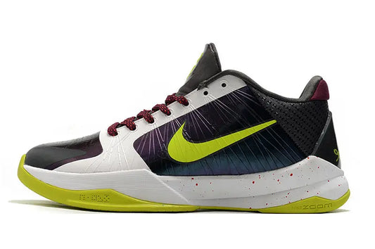Nike Kobe 5 Protro Chaos basketball shoes in black and yellow chaotic-inspired colorway
