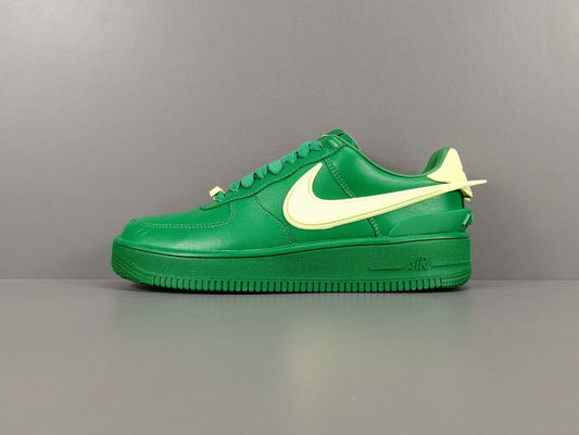 Nike Air Force 1 x AMBUSH Pine Green sneaker with oversized Swoosh design