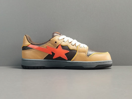 BAPE SK8 STA sneakers brown orange streetwear premium casual stylish shoes