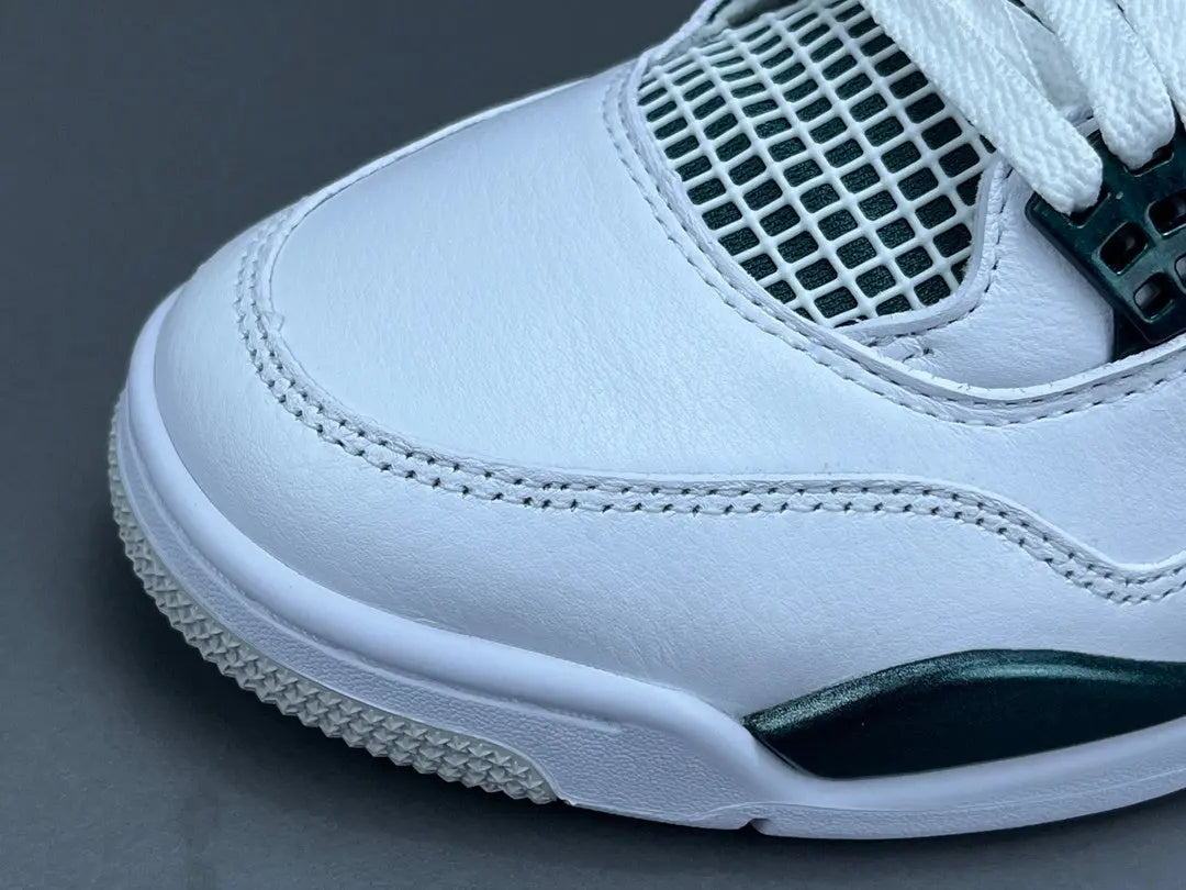 Air Jordan 4 Oxidized Green white leather sneakers premium men's shoes edition