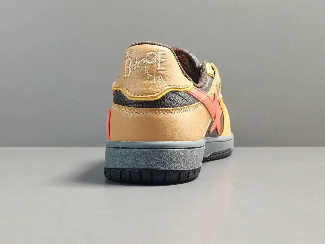 BAPE SK8 STA sneakers brown orange streetwear premium casual stylish shoes