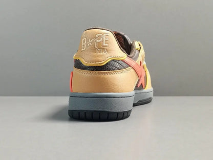 BAPE SK8 STA sneakers brown orange streetwear premium casual stylish shoes