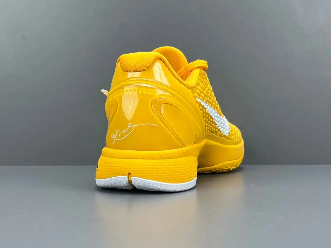 Nike Kobe 6 Protro Off-White yellow basketball shoes with bold collaborative design
