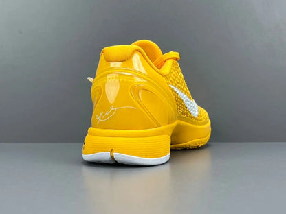 Nike Kobe 6 Protro Off-White yellow basketball shoes with bold collaborative design
