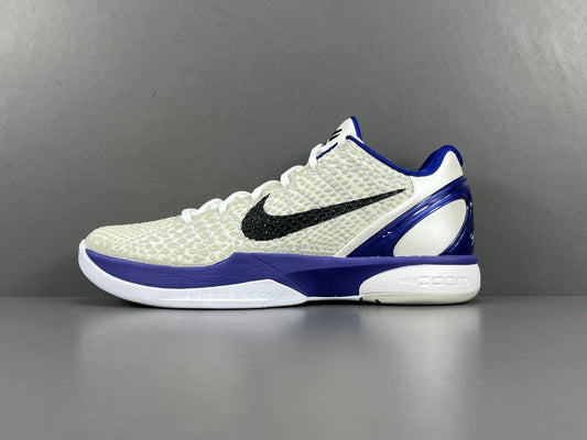 Nike Kobe 6 Concord basketball shoes white and purple sleek performance design
