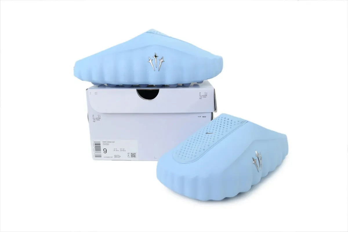 Nike Mind 001 NOCTA Slide Iceman top view NOCTA Nike branding strap footbed icy tonal detail