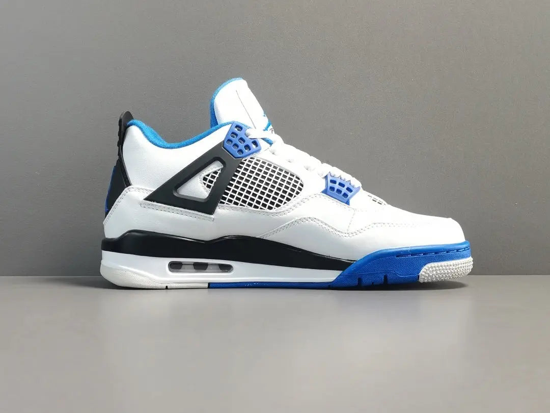 Air Jordan 4 x Motorsports sneakers black red white racing-inspired design
