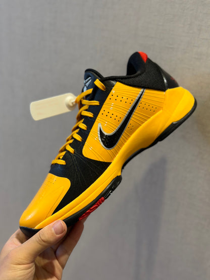 Nike Kobe 5 Protro Bruce Lee basketball shoes in yellow and black colorway
