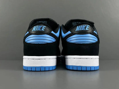 Nike SB Dunk Low Black University Blue sneaker premium leather suede limited edition skateboarding streetwear shoe
