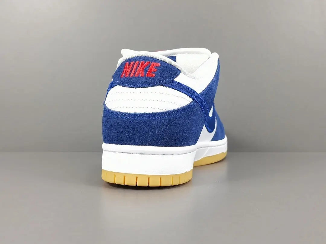 Nike SB Dunk Los Angeles Dodgers low top sneaker side view blue white