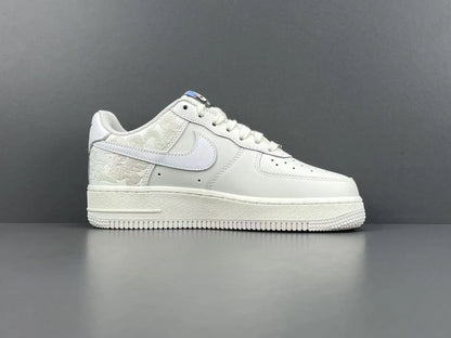Nike Air Force 1 Pegasus Pack Phantom side view all-white leather sneaker