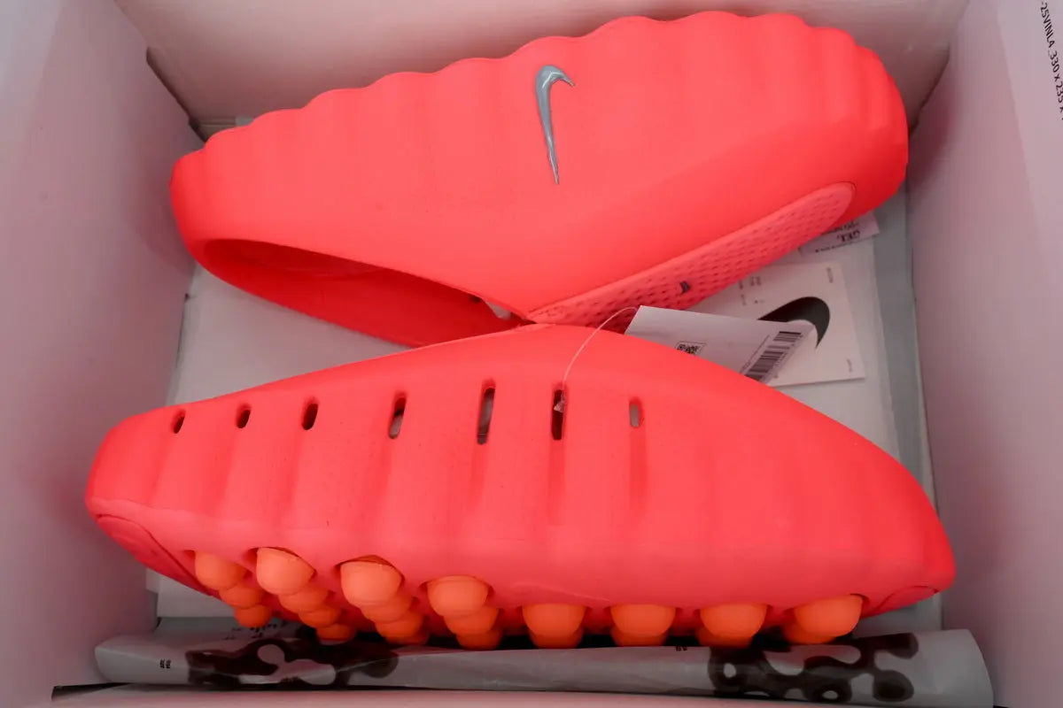 Nike Mind 001 Slide Solar Red detail premium materials cushioned strap lightweight comfortable Nike slides