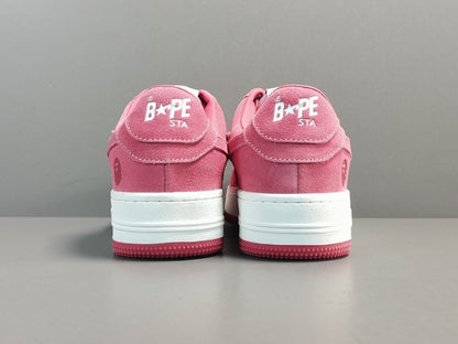 BAPE STA LOW sneakers soft pink suede streetwear casual premium shoes