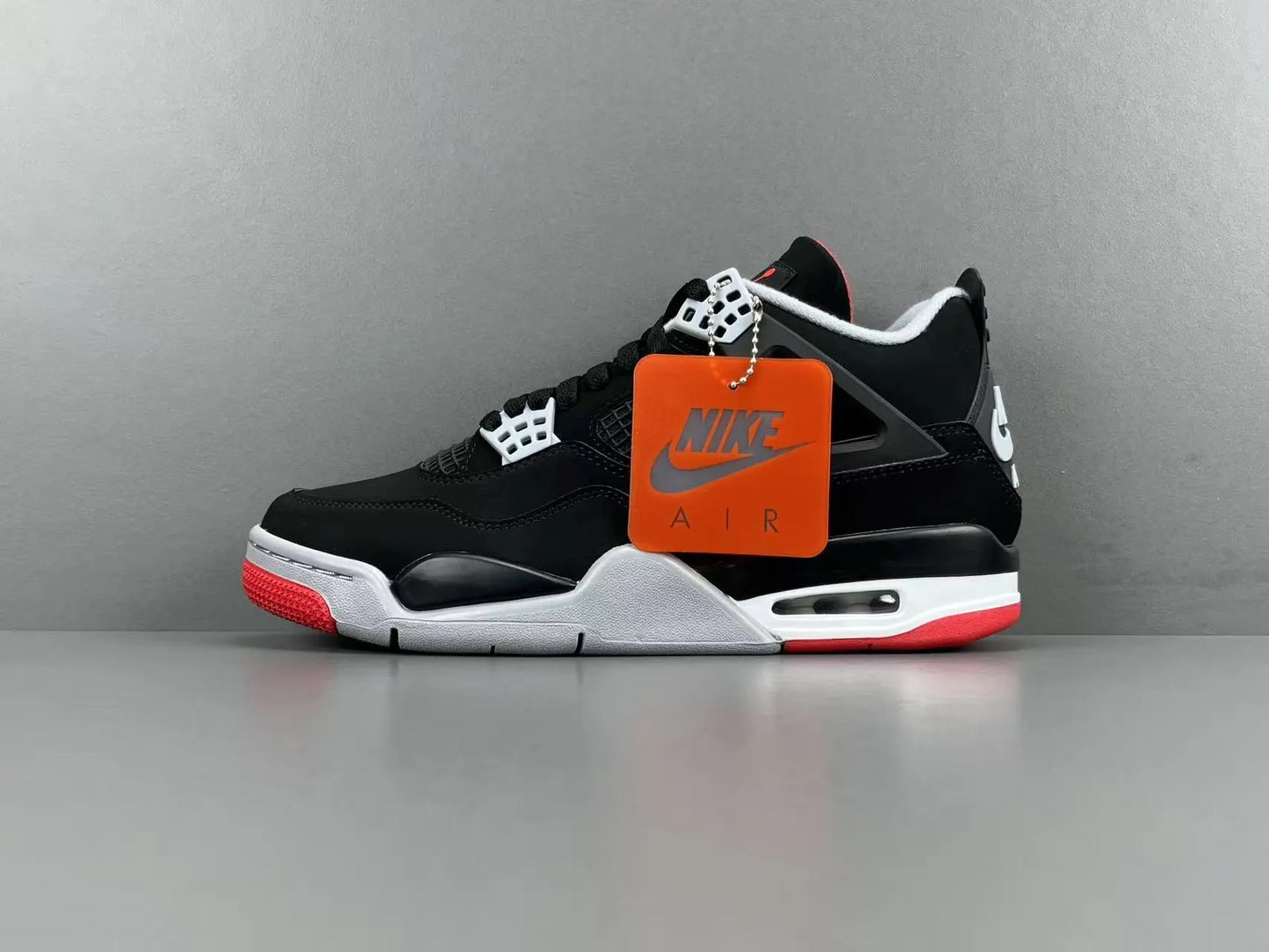 Air Jordan 4 Bred black red sneakers iconic men's basketball shoes premium leather
