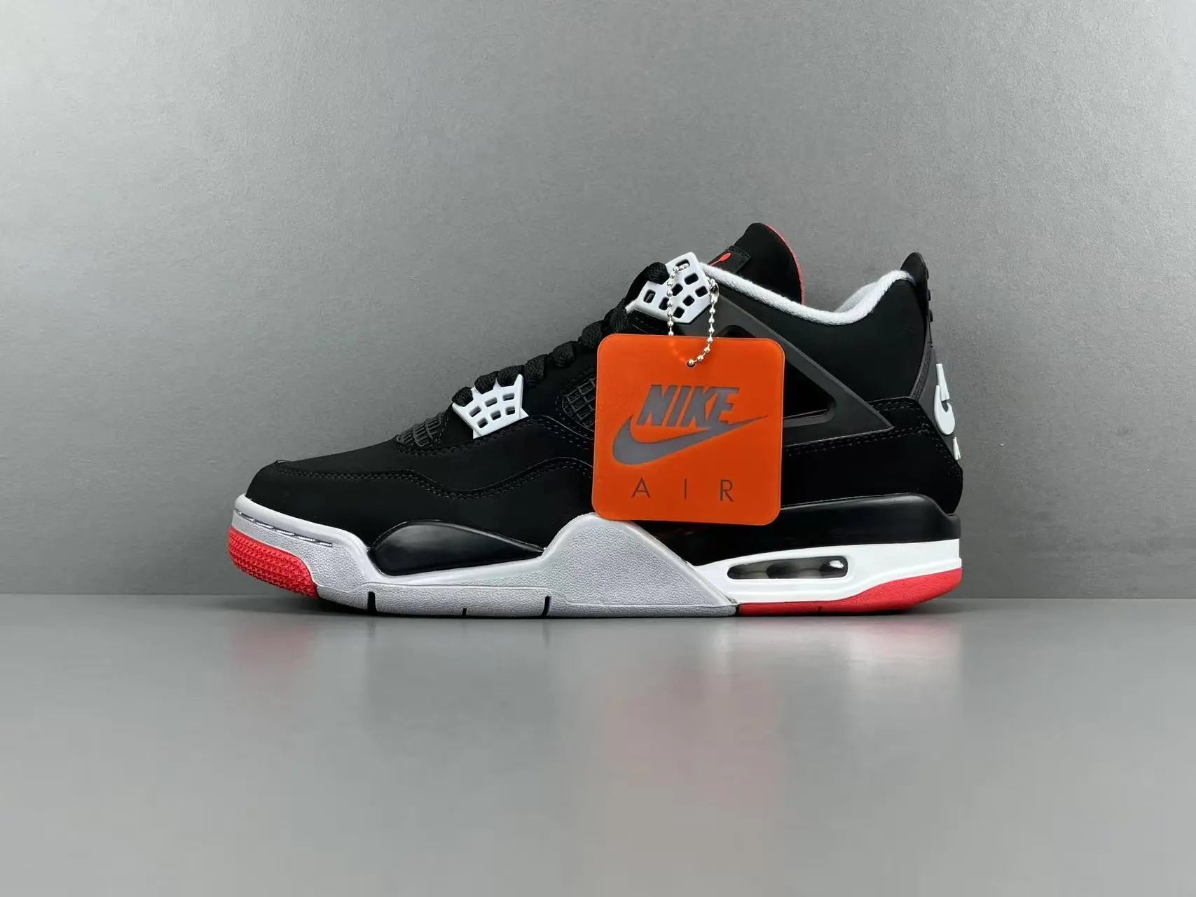 Air Jordan 4 Bred black red sneakers iconic men's basketball shoes premium leather
