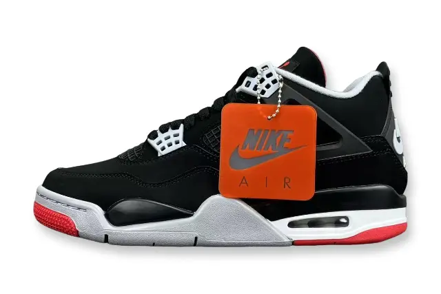 Air Jordan 4 Bred black red sneakers iconic men's basketball shoes premium leather
