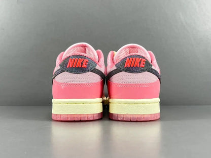Nike Dunk x Barbie low top sneaker hot pink white side view