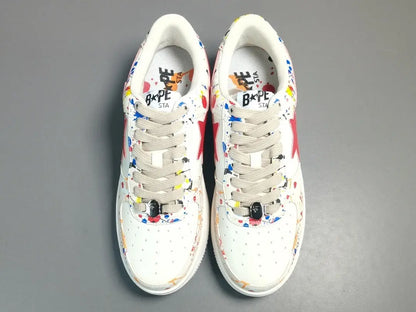 BAPE STA LOW sneakers paint beige streetwear casual premium stylish shoes