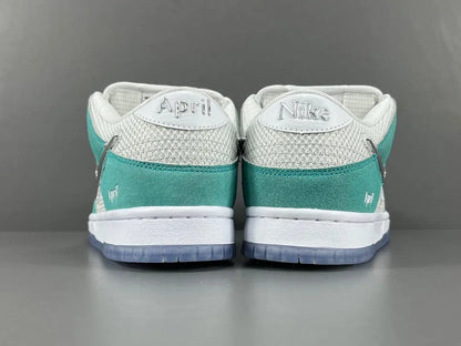 Nike SB Dunk April Skateboards white chrome swoosh low top sneaker
