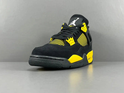 Jordan 4 Thunder black yellow premium limited edition retro basketball sneakers men’s
