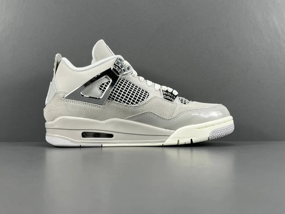 Air Jordan 4 Frozen Moments grey suede sneakers premium design men's shoes
