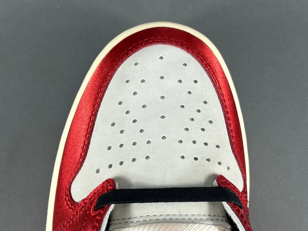 Air Jordan 1 Low OG Trophy Room side view white red leather sneaker