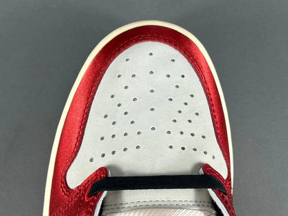 Air Jordan 1 Low OG Trophy Room side view white red leather sneaker