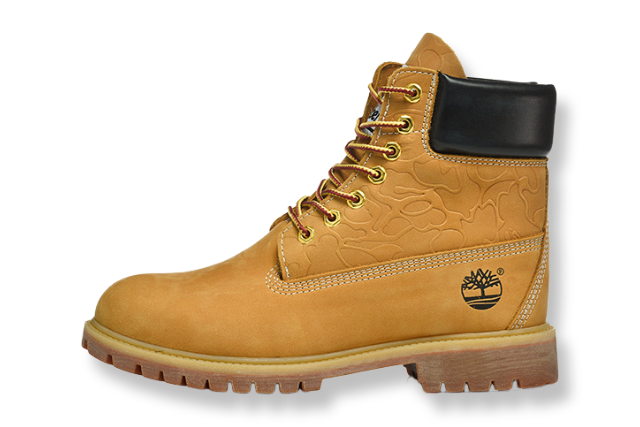 Timberland 6 inch BAPE UNDEFEATED collaboration leather boot limited edition street style
