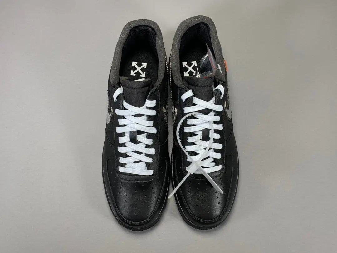 Nike Air Force 1 x Off-White MoMA black deconstructed sneaker collaboration closeup
