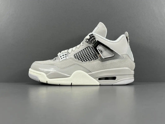 Air Jordan 4 Frozen Moments grey suede sneakers premium design men's shoes
