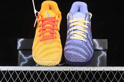 nike ja 3 x channel 12 basketball shoes side view with bold broadcast inspired colorway