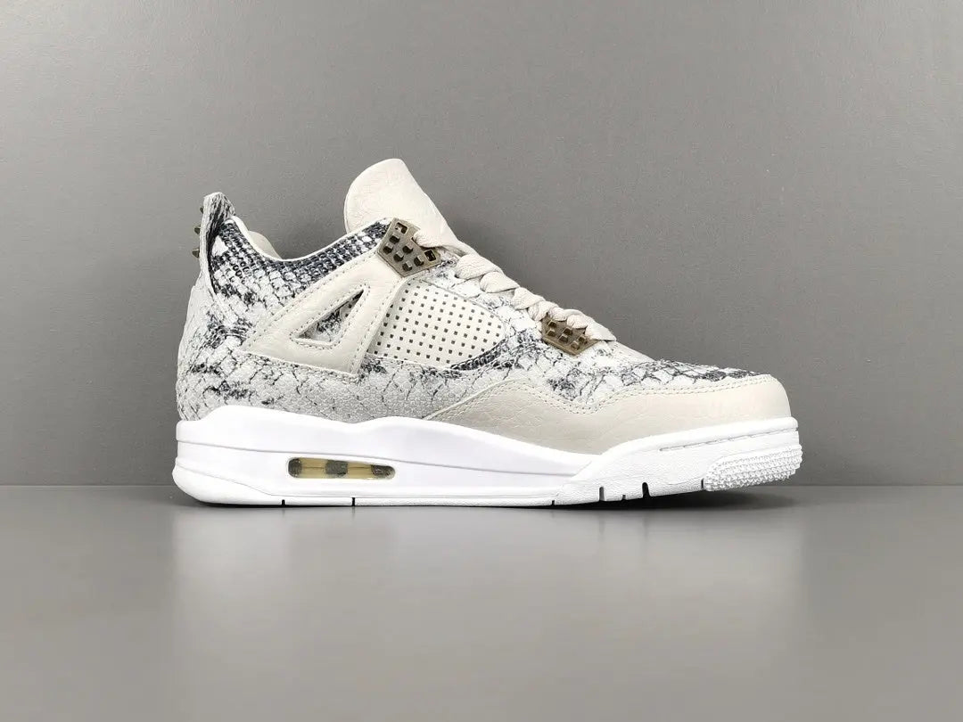 Air Jordan 4 Snakeskin sneakers side view luxury textured retro basketball shoes