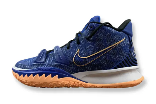 Nike Kyrie 7 x Sisterhood basketball shoes – blue Hyper Royal sneakers with Melon Tint accents and Zoom Air cushioning for performance